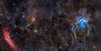 Zona de nebulosas cercanas a las Pléyades